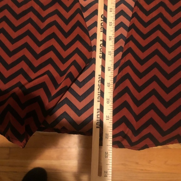 Whisper size Large lightweight jacket rust & navy chevron print open front - Picture 5 of 11